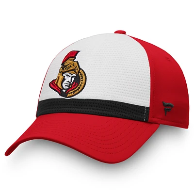 Men's Fanatics White/Red Ottawa Senators Breakaway Current Jersey Flex Hat