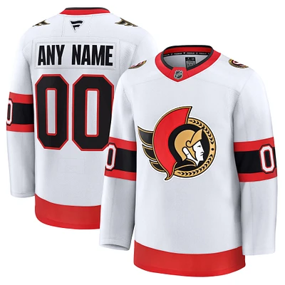 Men's Fanatics White Ottawa Senators Away Premium Custom Jersey