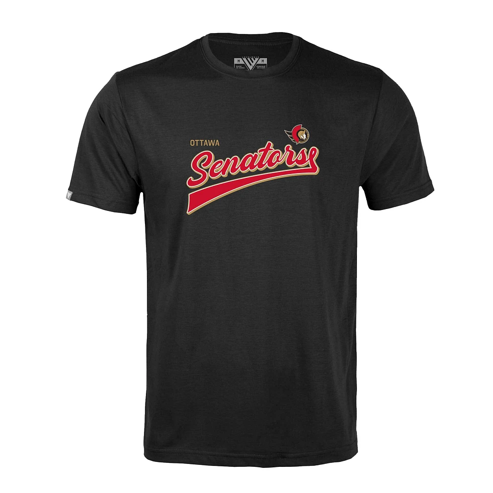 Men's Levelwear Black Ottawa Senators Richmond Retro Team 2.0 T-Shirt