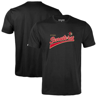 Men's Levelwear Black Ottawa Senators Richmond Retro Team 2.0 T-Shirt