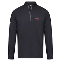 Men's Levelwear Black Ottawa Senators Theory Insignia Core Raglan Quarter-Zip Pullover Top