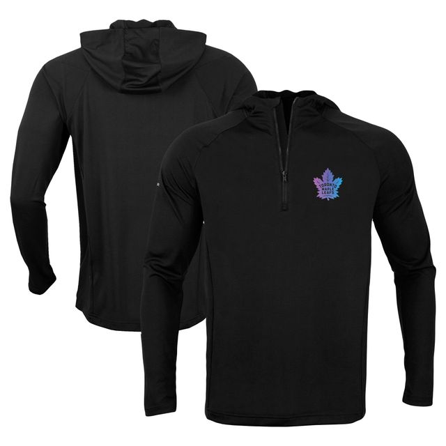 Levelwear pour hommes Sénateurs d'Ottawa Zander Raglan - Noir Veste à capuchon avec fermeture glissière au quart