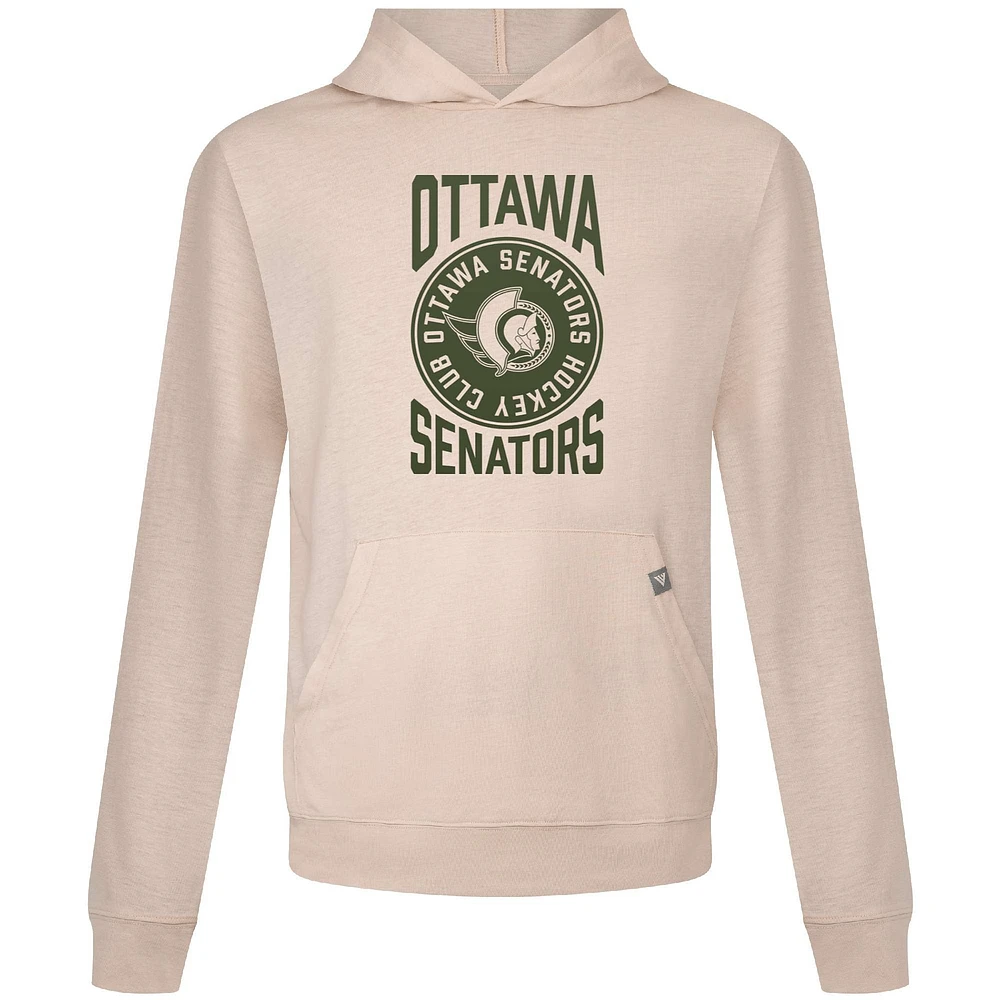 Chandail à capuchon Delta Relay Stamp des Sénateurs d'Ottawa pour hommes Levelwear Oatmeal