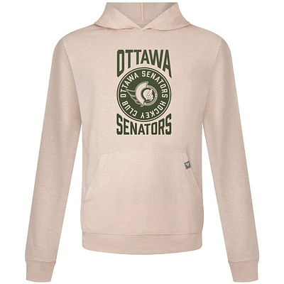 Men's Levelwear Oatmeal Ottawa Senators Delta Relay Stamp Pullover Hoodie