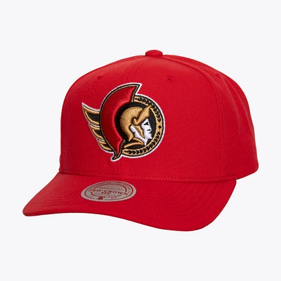 Casquette ajustable Core Team Ground Pro des Sénateurs d'Ottawa pour homme Mitchell & Ness rouge