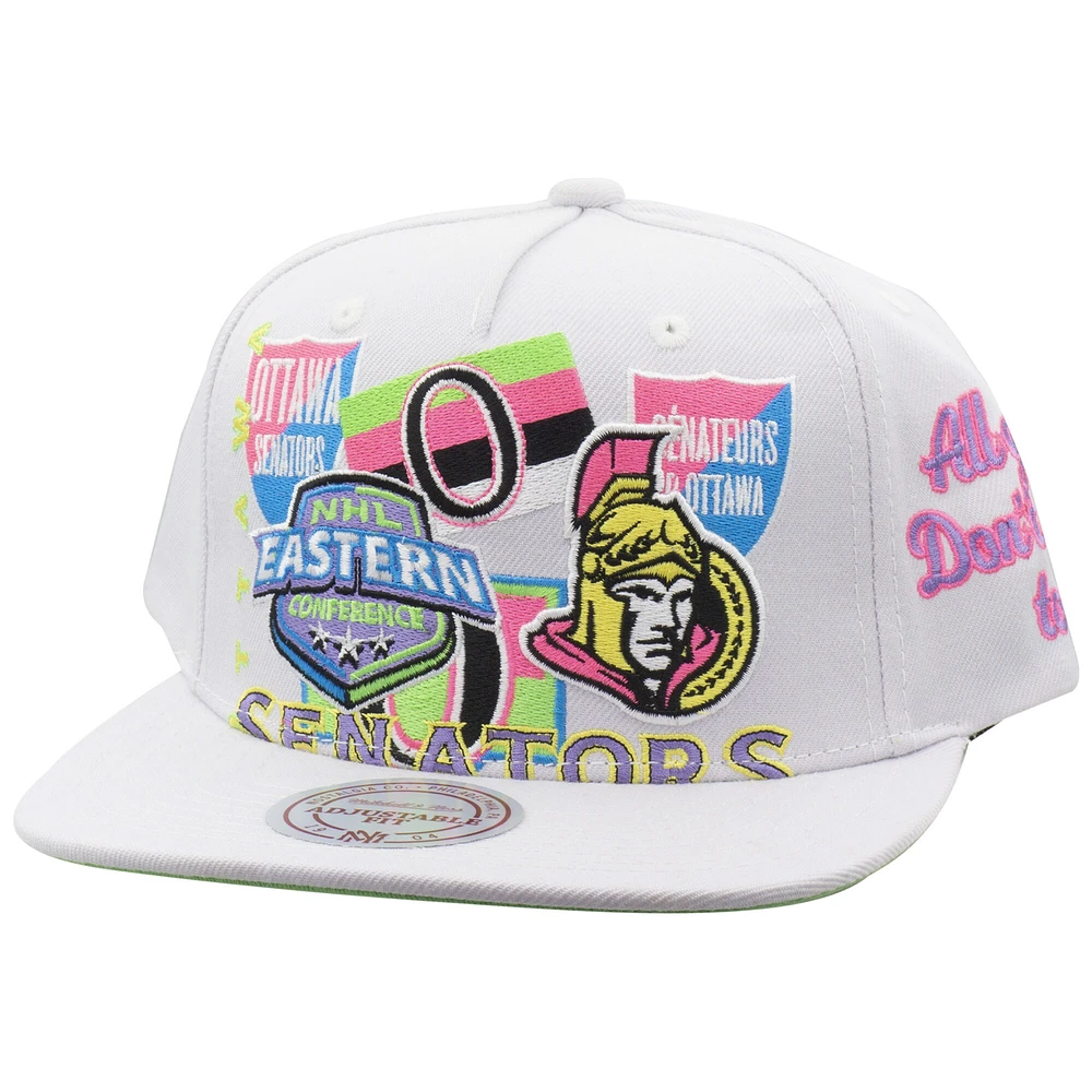 Casquette Snapback Mix des Sénateurs d'Ottawa Mitchell & Ness pour hommes, blanc