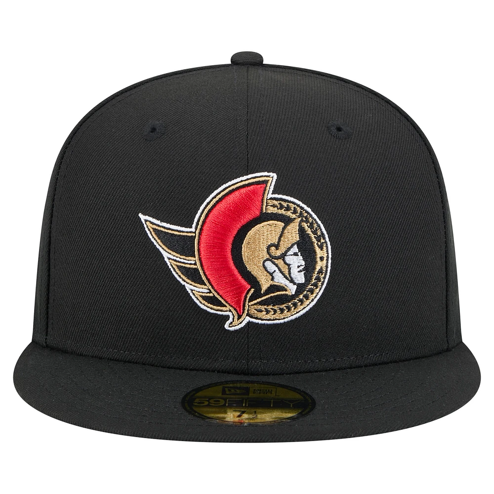 Men's New Era Black Ottawa Senators 59FIFTY Fitted Hat