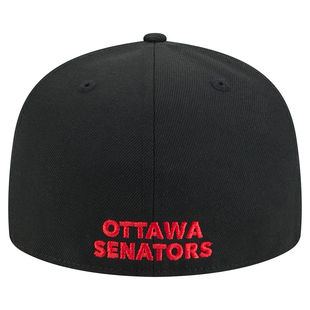 Men's New Era Black Ottawa Senators 59FIFTY Fitted Hat
