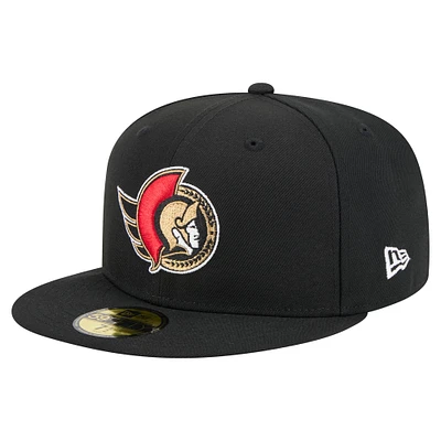 Men's New Era Black Ottawa Senators 59FIFTY Fitted Hat