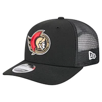 Men's New Era Black Ottawa Senators 9SEVENTY Stretch-Snap Trucker Hat