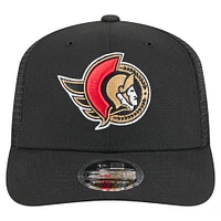 Men's New Era Black Ottawa Senators 9SEVENTY Stretch-Snap Trucker Hat