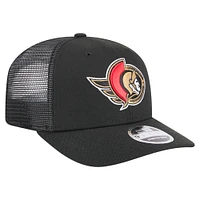 Men's New Era Black Ottawa Senators 9SEVENTY Stretch-Snap Trucker Hat