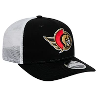 Men's New Era Black Ottawa Senators Core Trucker 9SEVENTY Stretch-Snap Hat