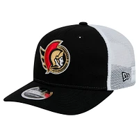 Men's New Era Black Ottawa Senators Core Trucker 9SEVENTY Stretch-Snap Hat