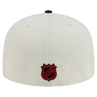 Men's New Era Cream/Black Ottawa Senators Chrome 59FIFTY Fitted Hat