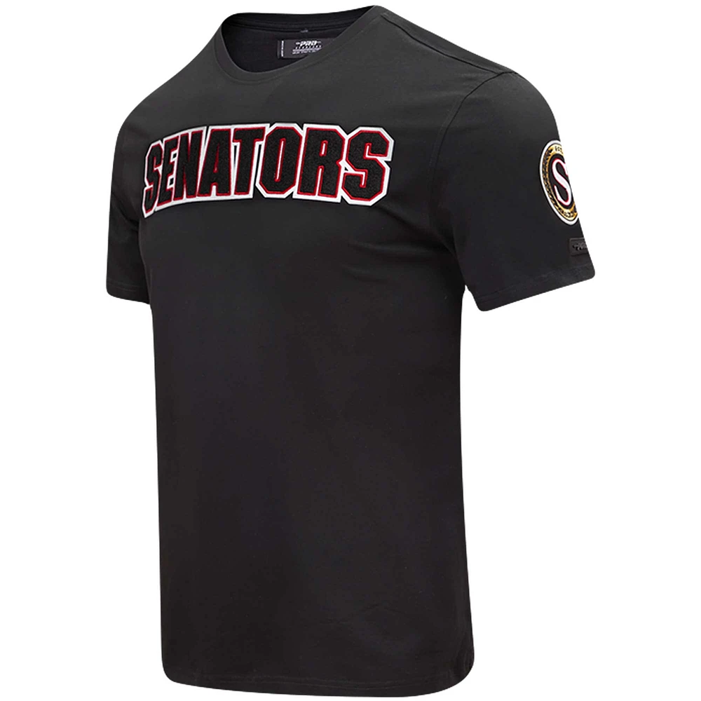 Men's Pro Standard Black Ottawa Senators Classic Chenille T-Shirt