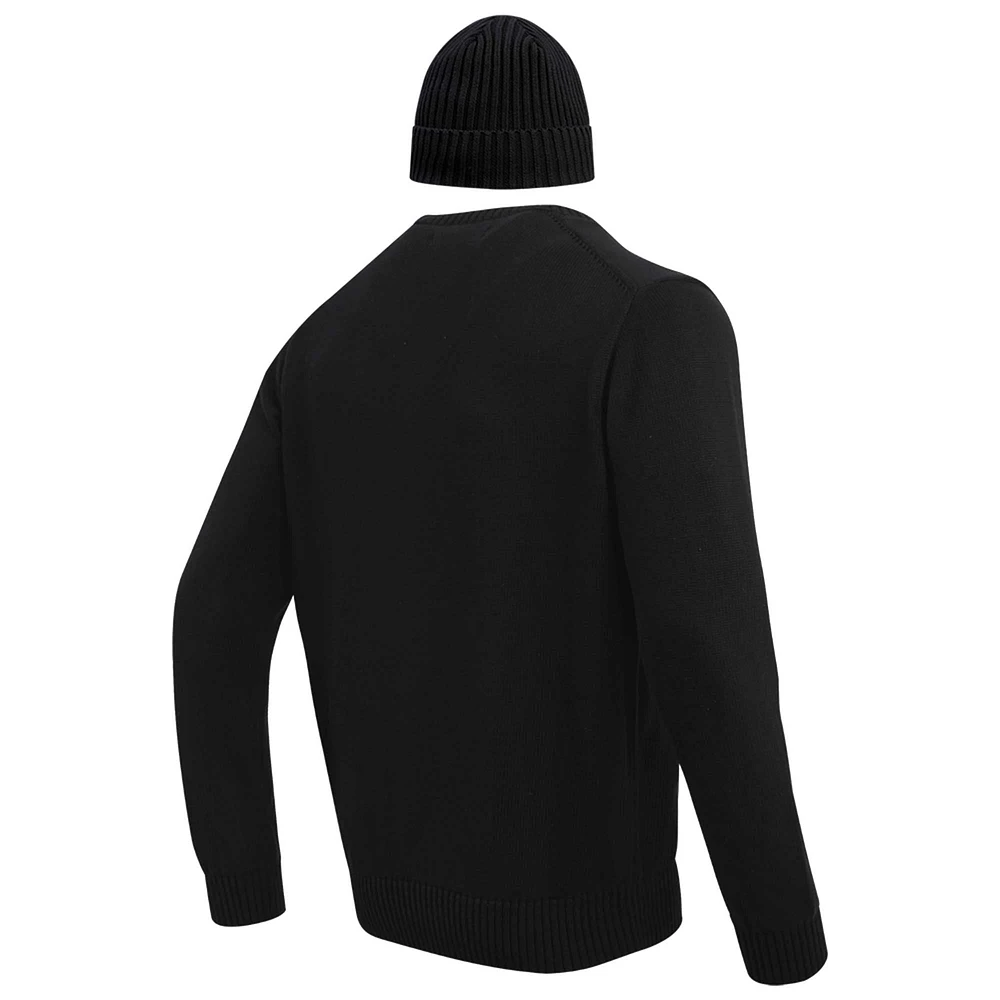 Coffret cadeau pull-over et bonnet en tricot à revers Pro Standard pour hommes, noir, Sénateurs d'Ottawa