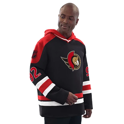 Men's Starter  Black Ottawa Senators Sweeper Fashion Jersey Pullover Sweatshirt