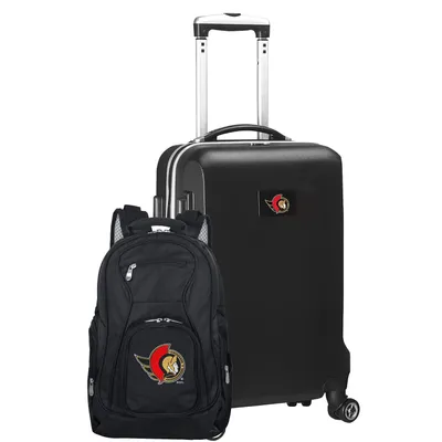Ottawa Senators MOJO Deluxe 2-Piece Backpack and Carry-On Set - Black