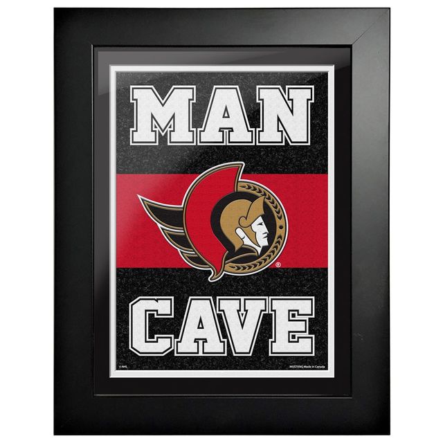 Sénateurs d'Ottawa - Oeuvre encadrée de 12'' x 16'' Man Cave