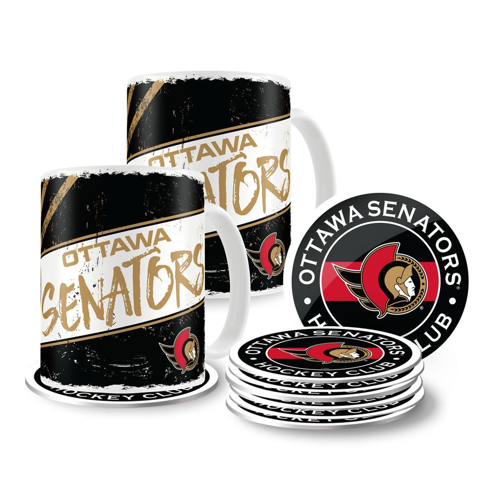 Ottawa Senators 15oz. Classic Mugs & Coasters - Set