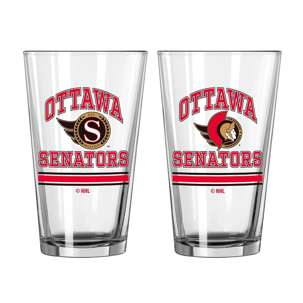 Sénateurs d'Ottawa 16oz. Verre à pinte, paquet de deux