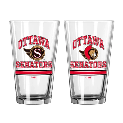 Sénateurs d'Ottawa 16oz. Verre à pinte, paquet de deux