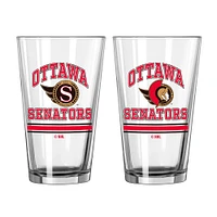 Sénateurs d'Ottawa 16oz. Verre à pinte, paquet de deux