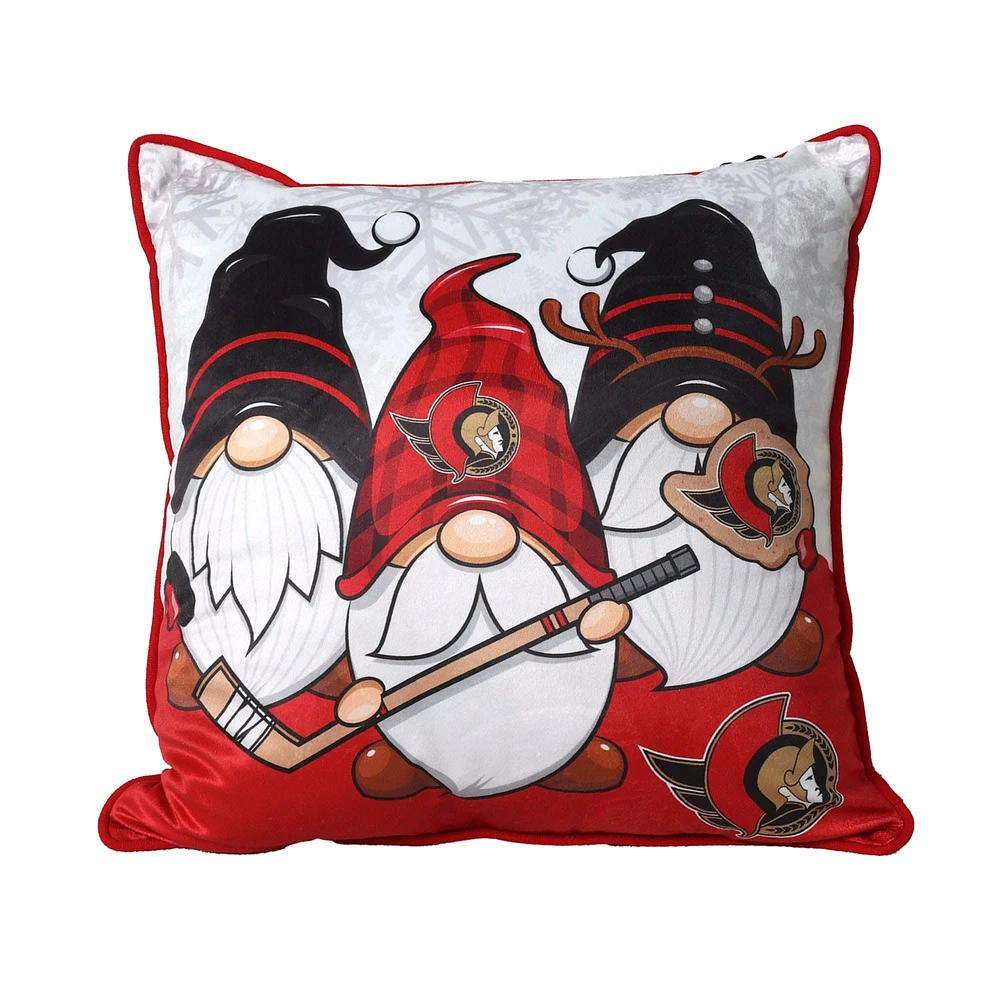 Coussin décoratif gnome des Sénateurs d'Ottawa 18" x 18"