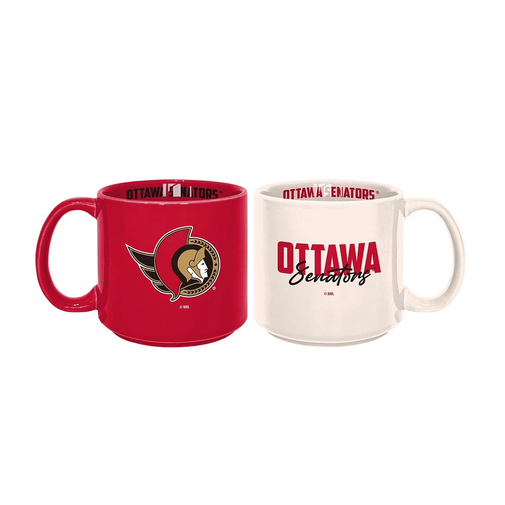 Ensemble de 2 tasses empilables de 15 oz des Sénateurs d'Ottawa