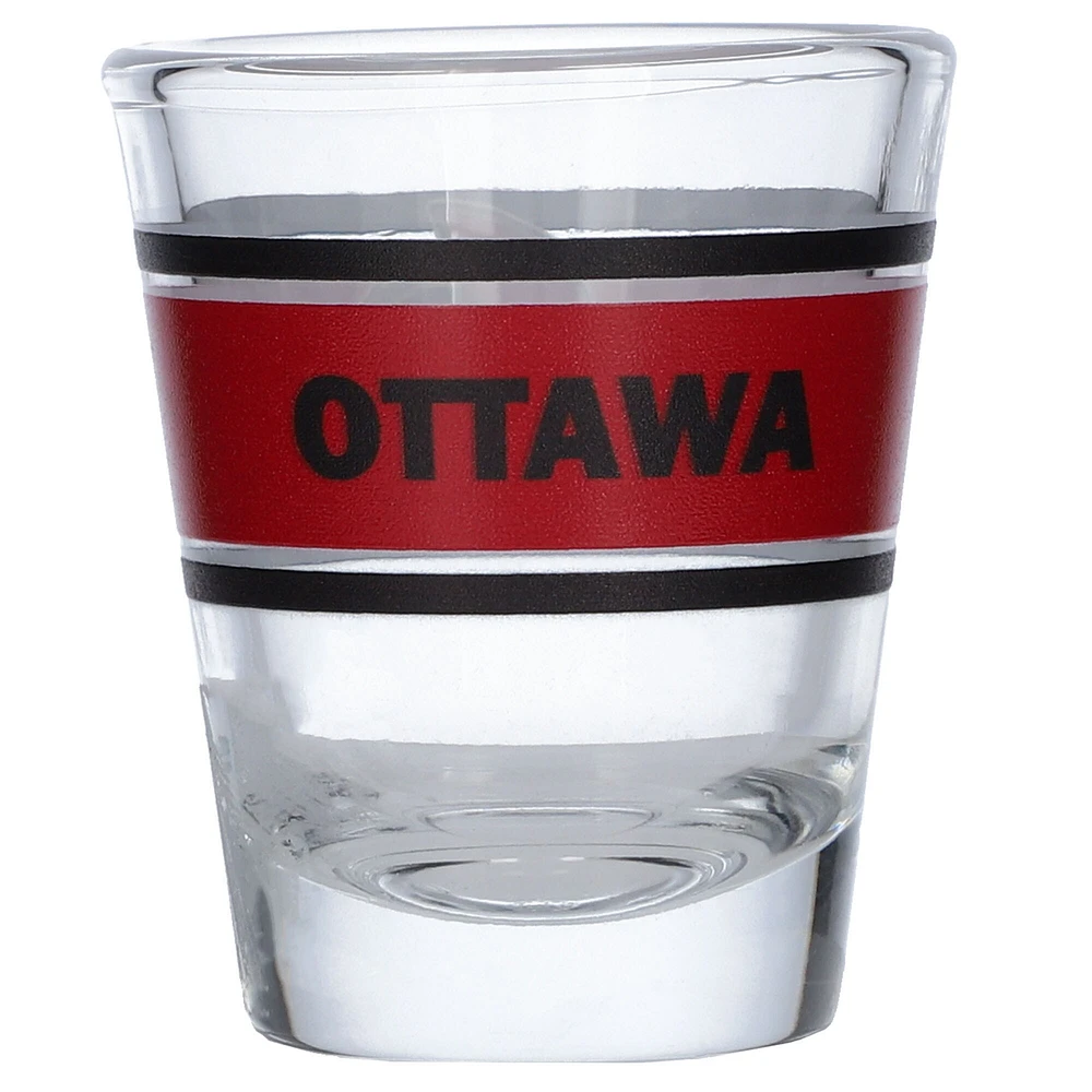 Sénateurs d'Ottawa 2oz. Verre à shot à rayures