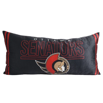 Ottawa Senators Black Team Logo 18'' x 36'' Body Pillow