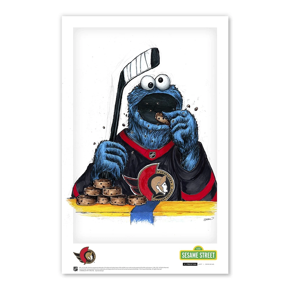 Ottawa Senators  Cookie Monster 11" x 17" Poster Print