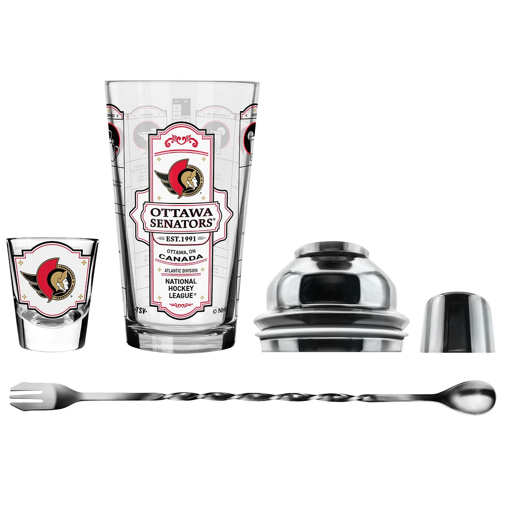 The Sports Vault Ottawa Senators Five-Piece Bartender Shot Glass & Mixing Glass Set