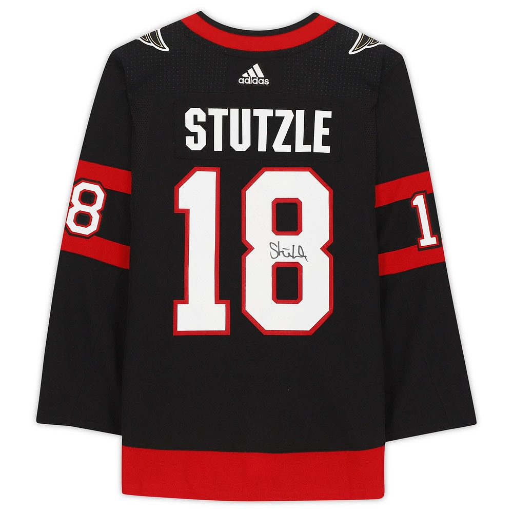 Tim Stutzle Ottawa Senators Autographed Black Adidas Authentic Jersey