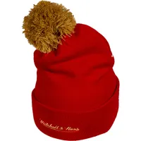 Unisex Mitchell & Ness Red Ottawa Senators Punchout - Cuffed Knit Hat with Pom