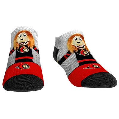 Chaussettes unisexes Rock Em à coupe basse avec mascotte des Sénateurs d'Ottawa