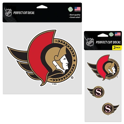 Feuille de décalcomanies WinCraft Ottawa Senators, lot de trois