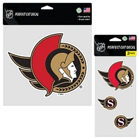 Feuille de décalcomanies WinCraft Ottawa Senators, lot de trois