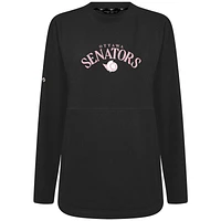Women's Levelwear  Black Ottawa Senators Mother's Day Beaudry Arched Pullover Sweatshirt