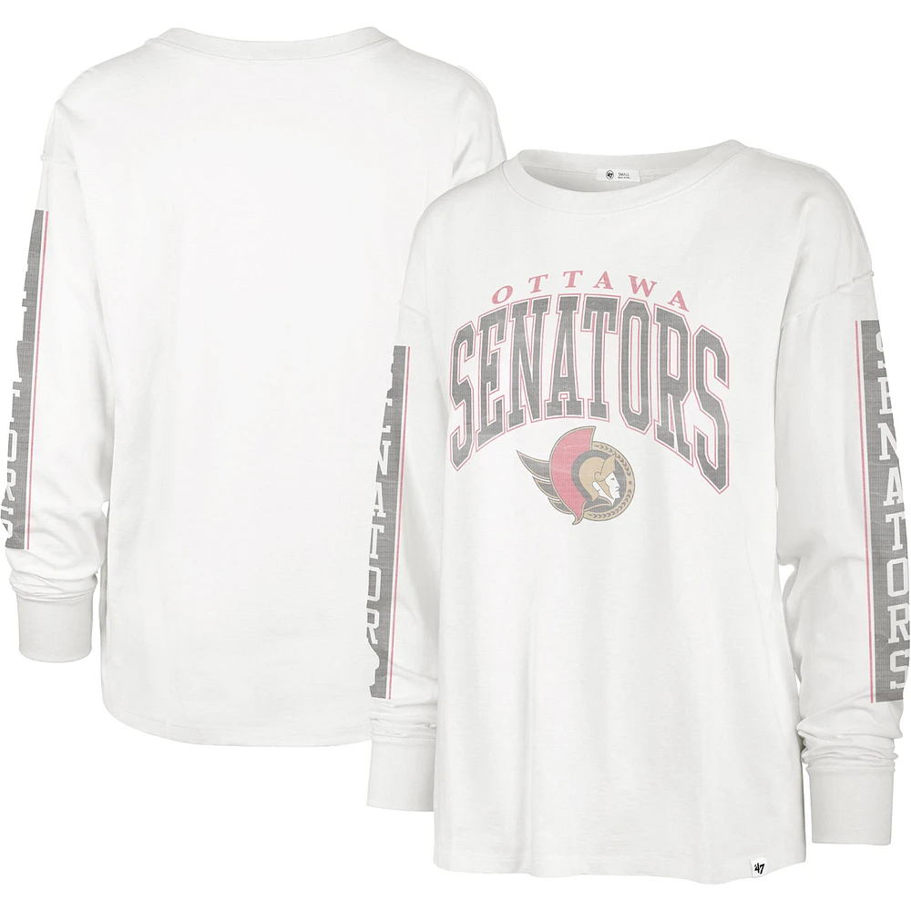 T-shirt à manches longues pour femme '47 Cream Ottawa Senators Statement