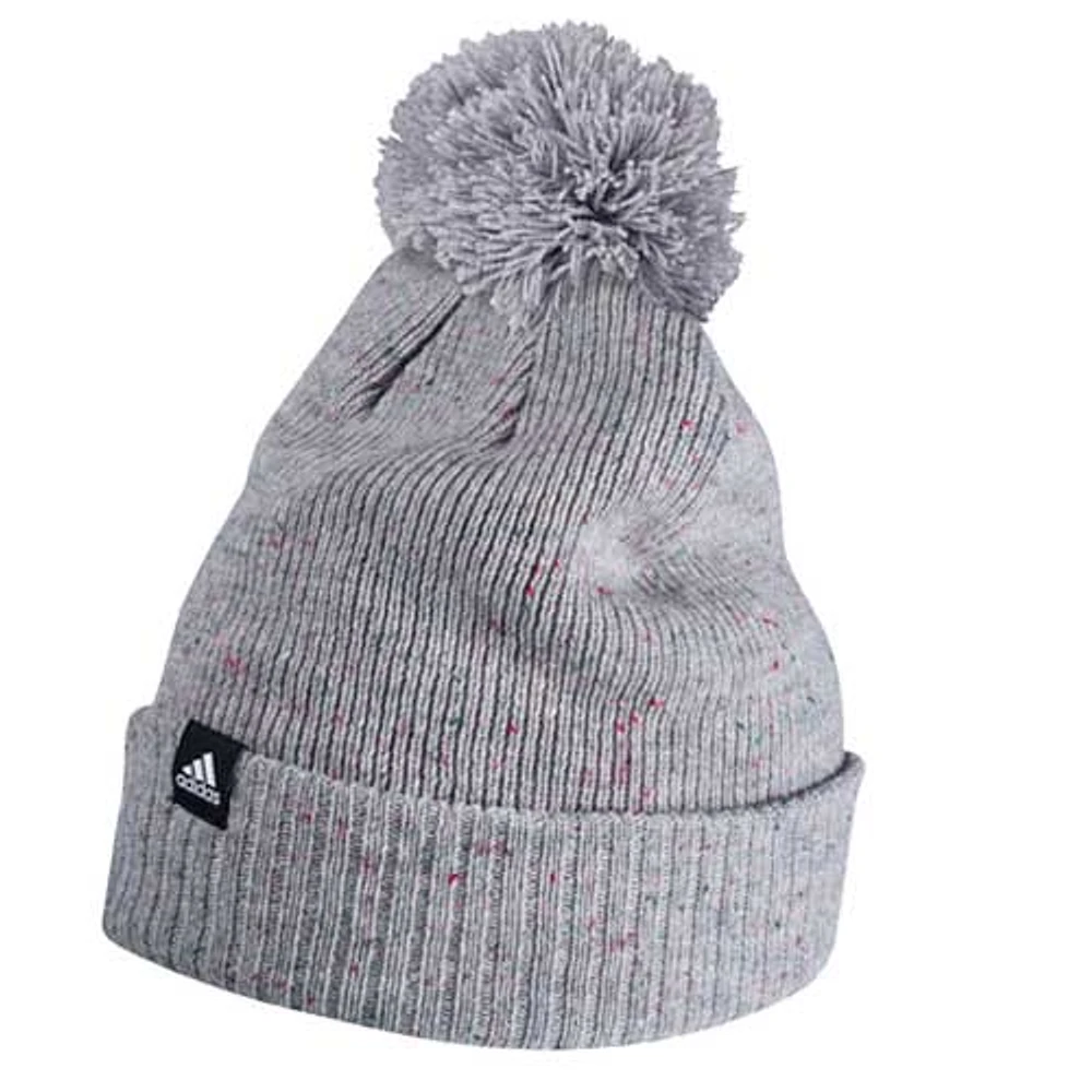 Adidas Sénateurs d'Ottawa gris moucheté pour femme - Bonnet en tricot à revers avec pompon