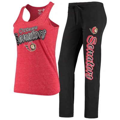 Ottawa Senators Concepts Sport Women's Satellite Pants and Tank Top Sleep Set - Black/Red