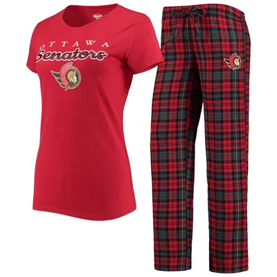 Ottawa Senators Concepts Sport Women's Lodge T-Shirt & Pants Sleep Set - Red/Black