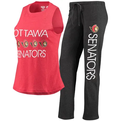 Ottawa Senators Concepts Sport Women's Meter Tank Top & Pants Sleep Set - Red/Black