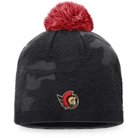 Women's Fanatics Black Ottawa Senators Authentic Pro Team Locker Room Beanie with Pom