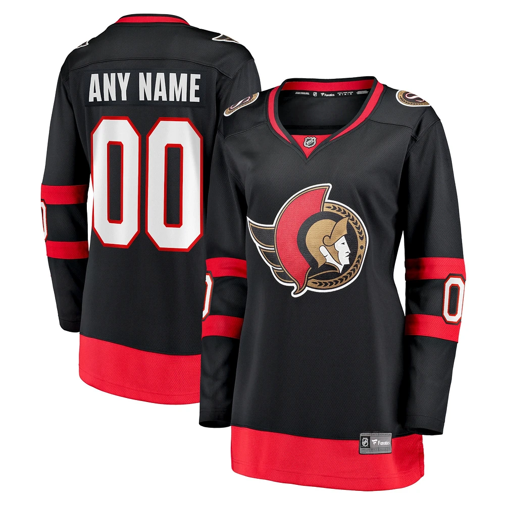 Fanatiques féminines de marque Black Ottawa Senators 2020/21 Domicile - Maillot Breakaway personnalisé