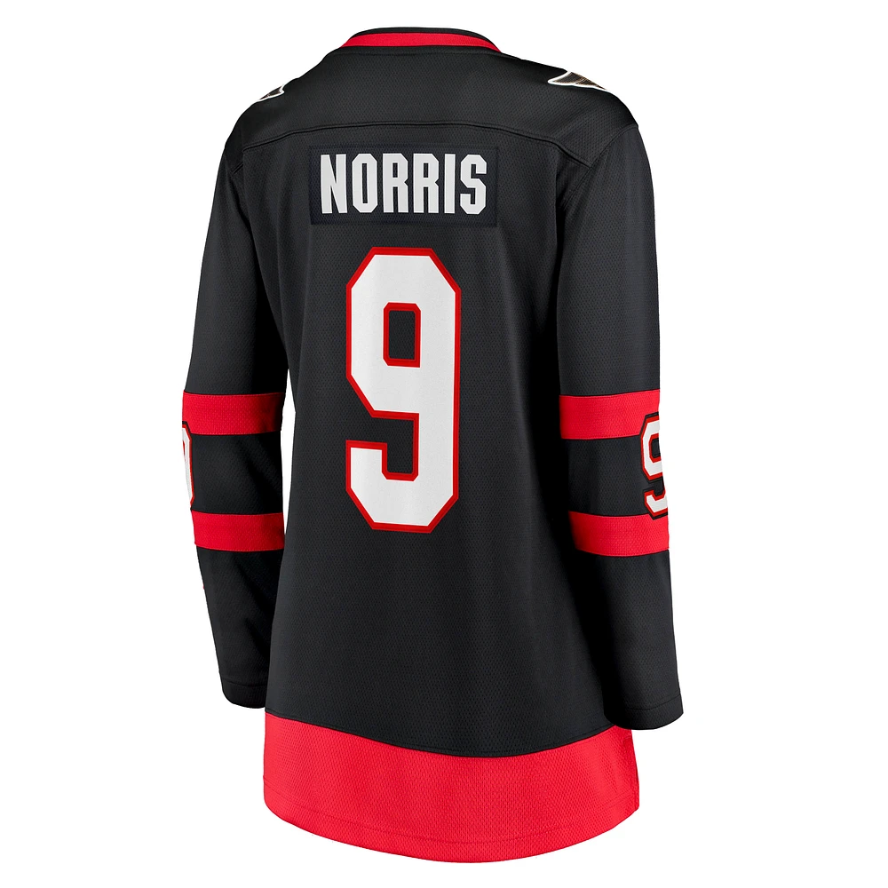 Fanatiques féminines de marque Josh Norris Black Ottawa Senators 2020/21 Home Breakaway - Maillot joueur