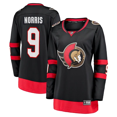 Fanatiques féminines de marque Josh Norris Black Ottawa Senators 2020/21 Home Breakaway - Maillot joueur