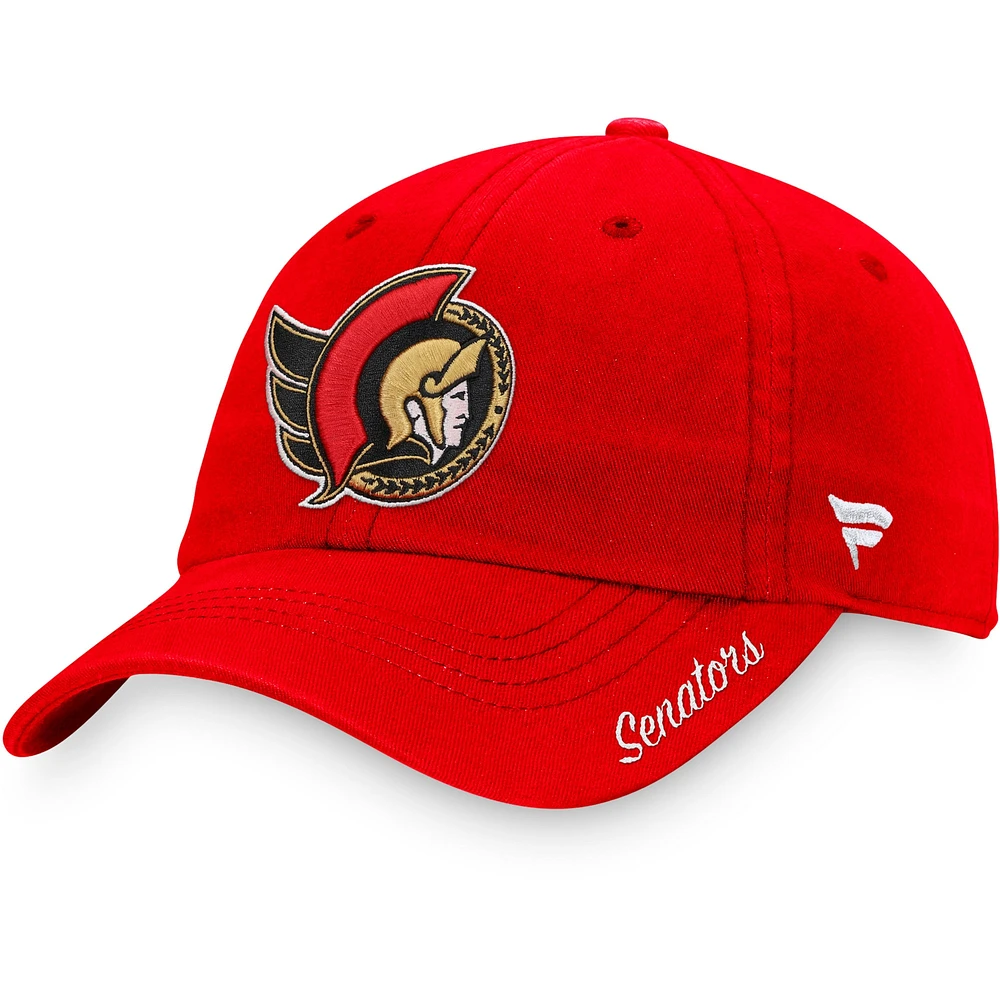 Women's Fanatics Red Ottawa Senators Core Primary Logo - Adjustable Hat